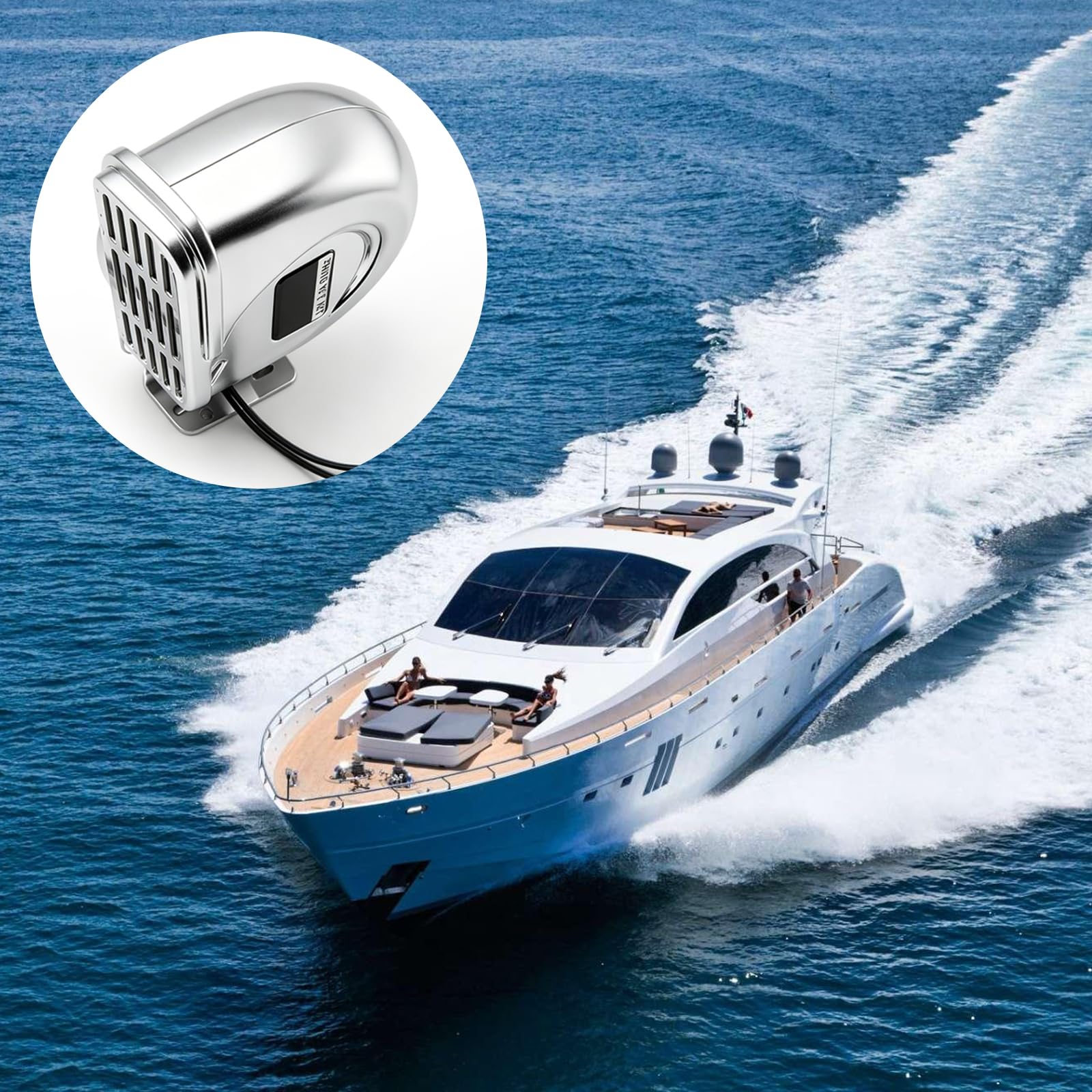 Clacson marino per barche, 12 V, corno marino, impermeabile, tromba di segnale monotono in acciaio inox, per barche, barche a vela, yacht, camion, SUV RV Touring Car