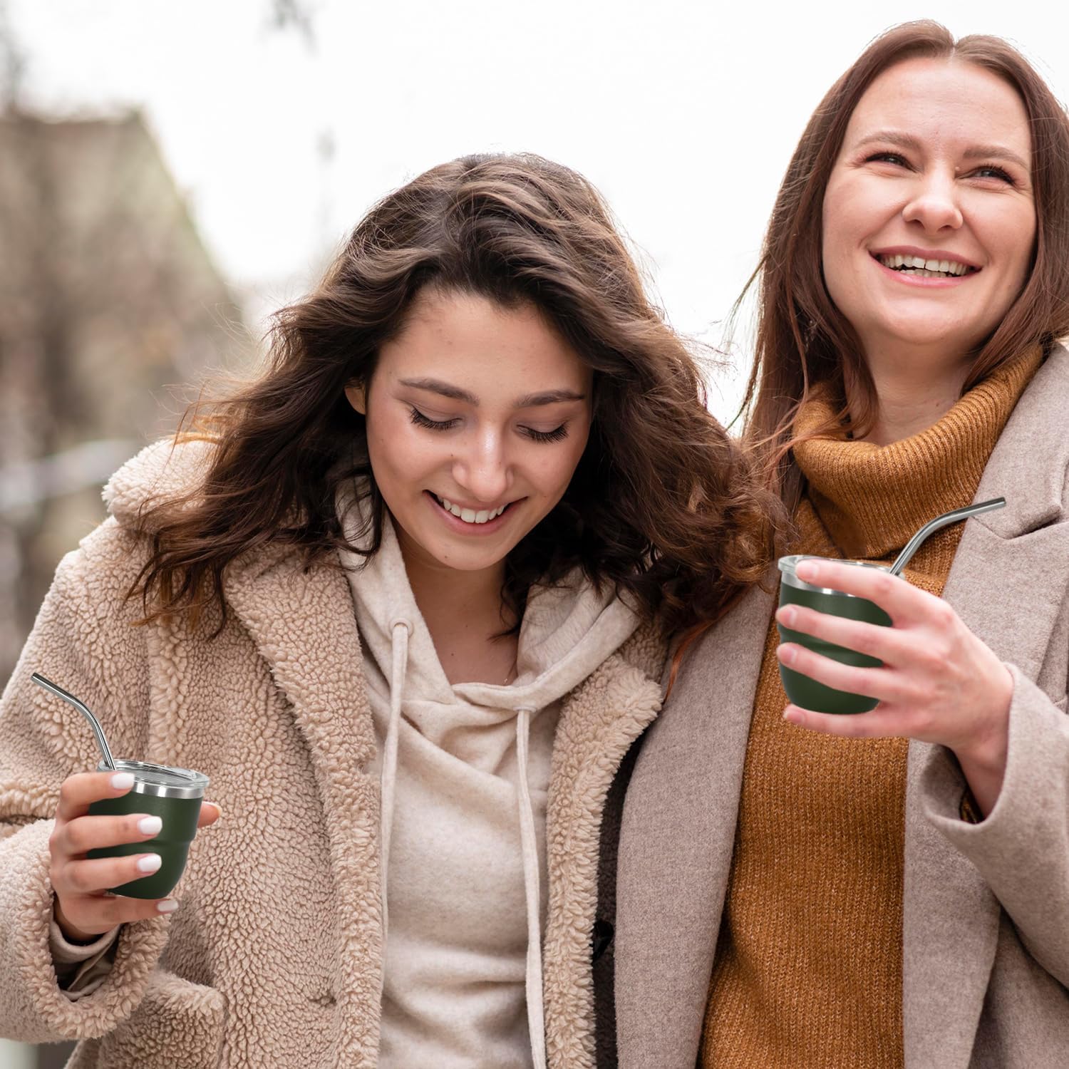 4oz Stackable Cup, Vacuum Insulated Espresso Cup Set of 2, Espresso Shot Glass for Coffee, Double Wall Stainless Steel Mini Tumbler Shot Glasses with Straw and Lid - Image 7