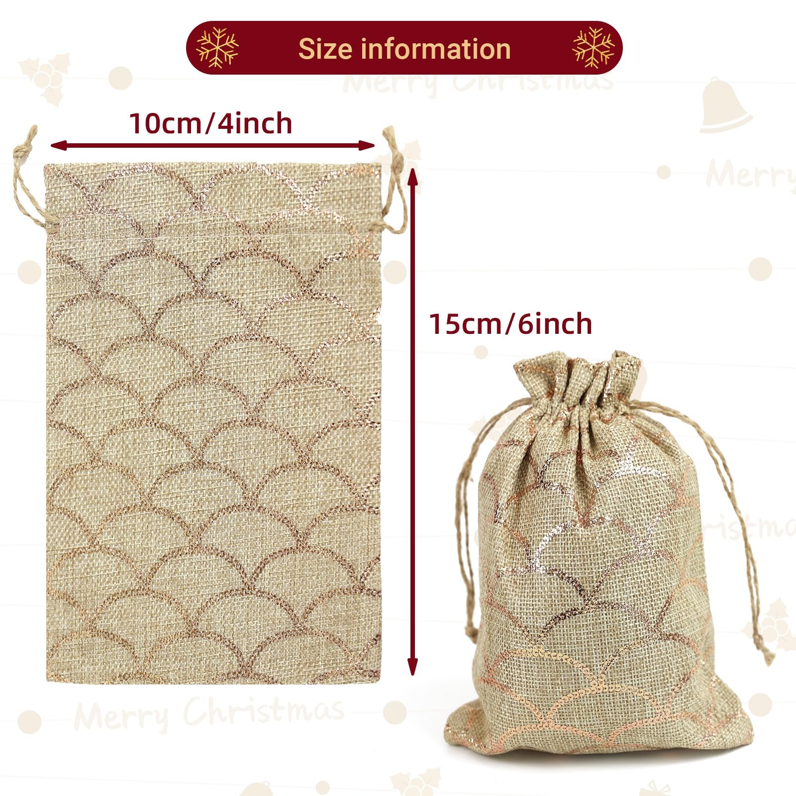 Calendrier de l'Avent 4 Sachets En Tissu à Remplir Autocollant Pour DIY