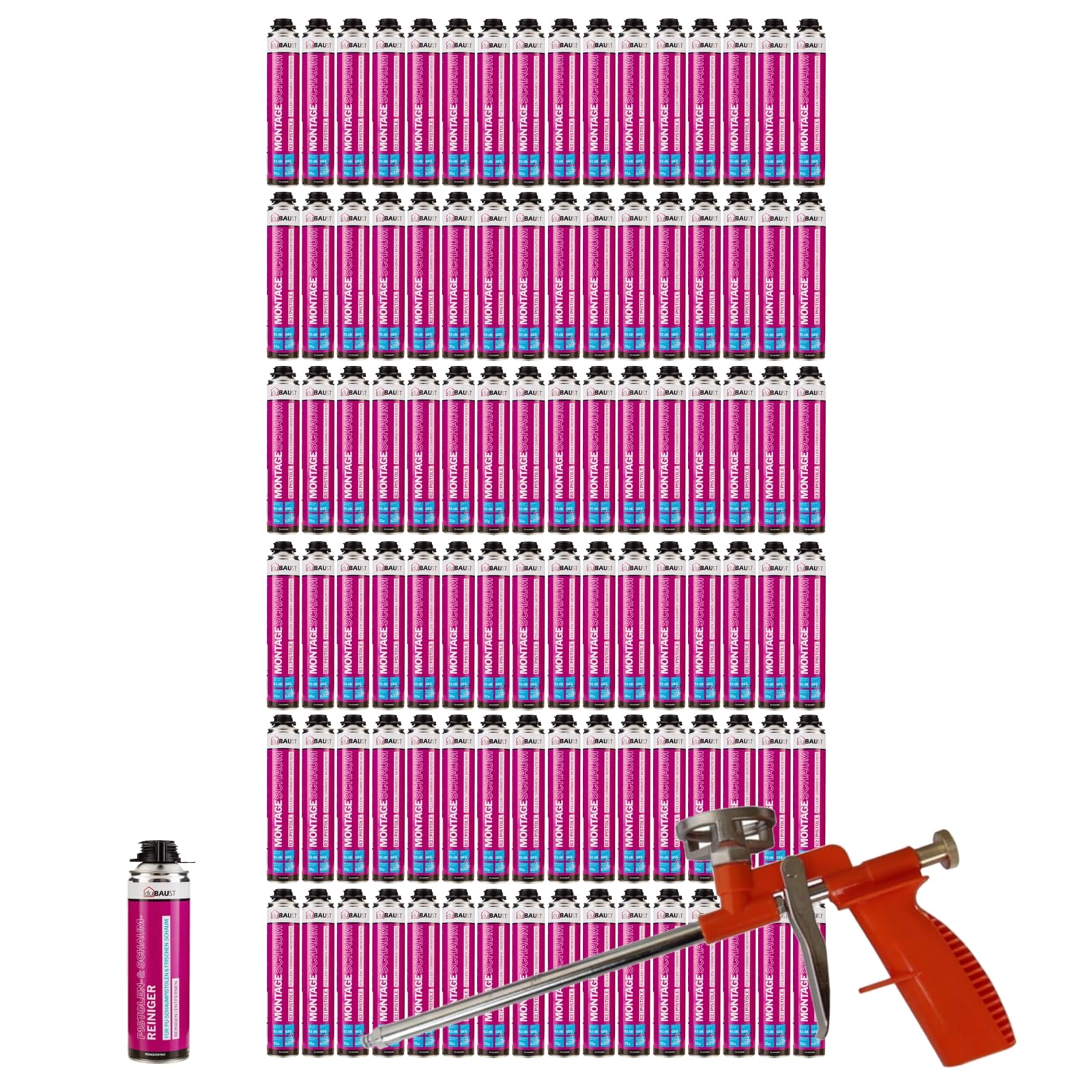 MSP24 - Juego de espuma de montaje para pistola (750 ml, con limpiador PRS24 de 500 ml, 96 x 750 ml)