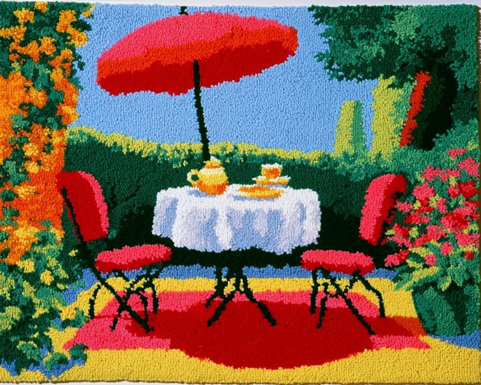 Wallphantom Table In The Courtyard Latch Hook Kits Rugs,