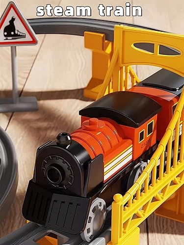 Miniatura 5 de Juego de tren eléctrico para niños de 4 a 8 años, juego de tren a pilas con pistas, regalos para niños de 3, 4, 5, 6, 7, 8 años o más, regalo de