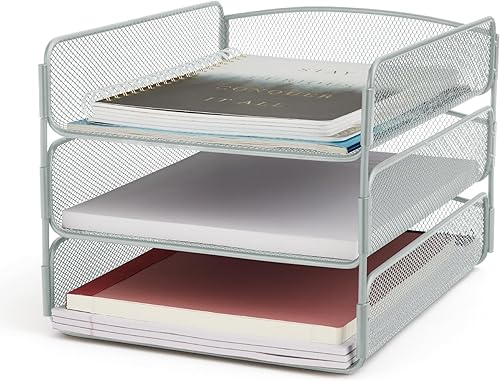 Miniatura 6 de Safco Products 3271BL Organizador de escritorio con bandeja triple de malla en color ónix Negro Black, Blue, White, Wine