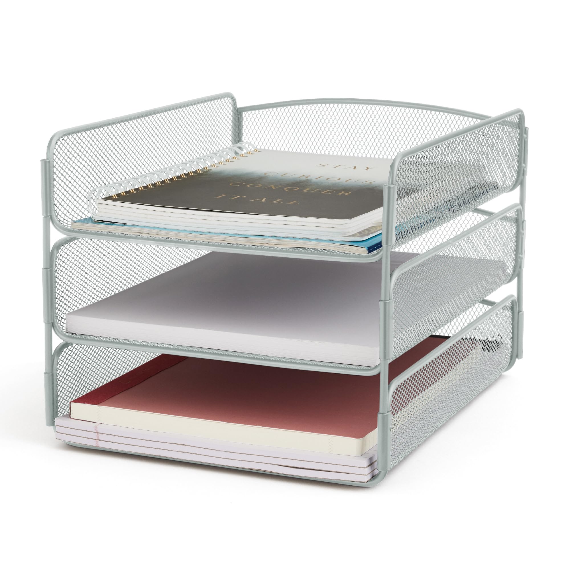 Bureau triple plateau Onyx WH pour gagner de la place et organiser vos écrans