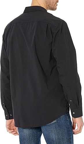 Vista 3 de Tienda Essentials - Camisa de popelina para hombre, de corte regular, manga larga e informal