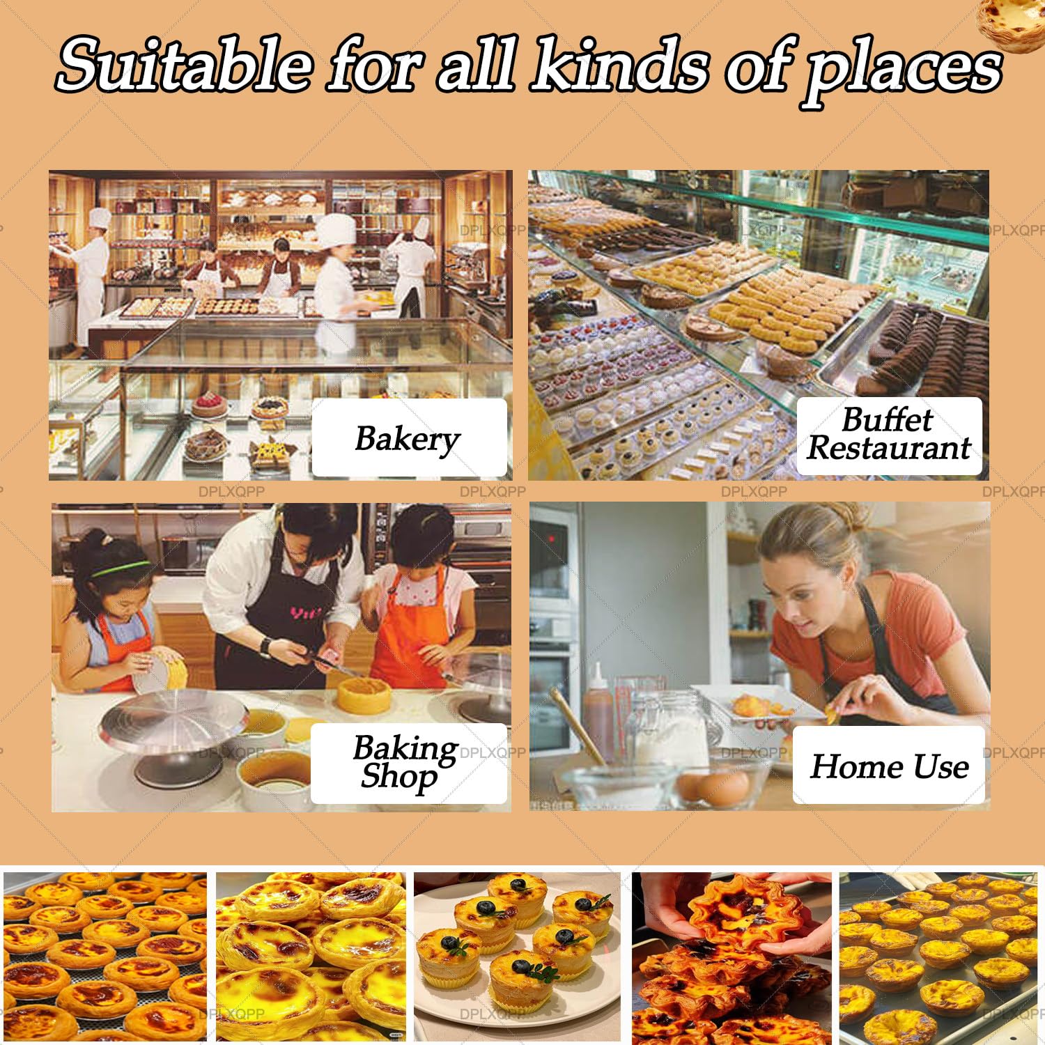 Máquina de prensa de tartas de huevo comercial, prensa manual de repostería con revestimiento antiadherente, base resistente para conchas uniformes, magdalenas y postres