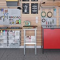 Vista 8 de Mesa de trabajo de acero inoxidable, mesa de metal