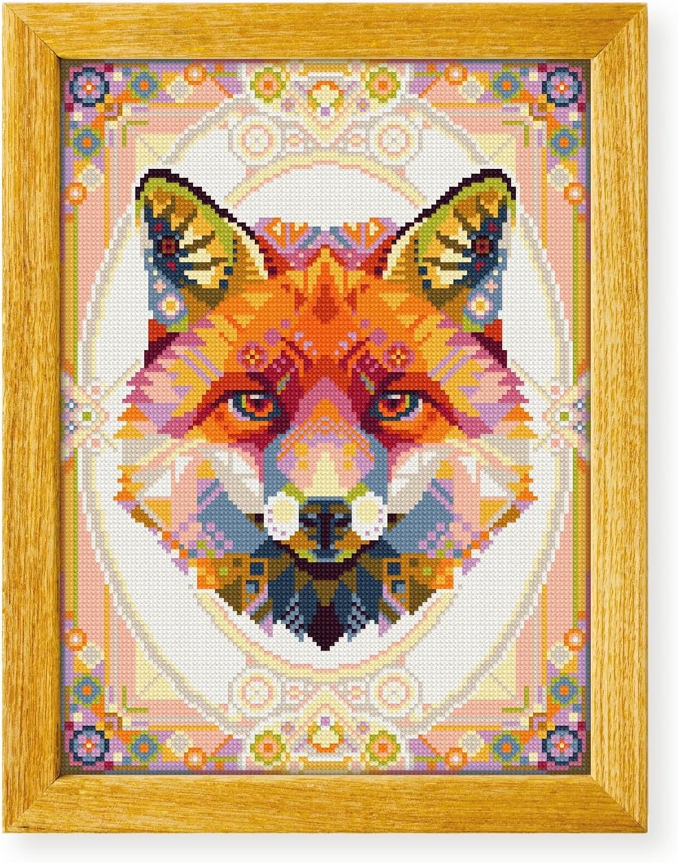 Awesome Pattern Studio Mandala Fox DS619, Diamond Painting Kit, Diamond Art Kits for Adults, Full Drill 5D Diamond Dots Kits. All Items Included.