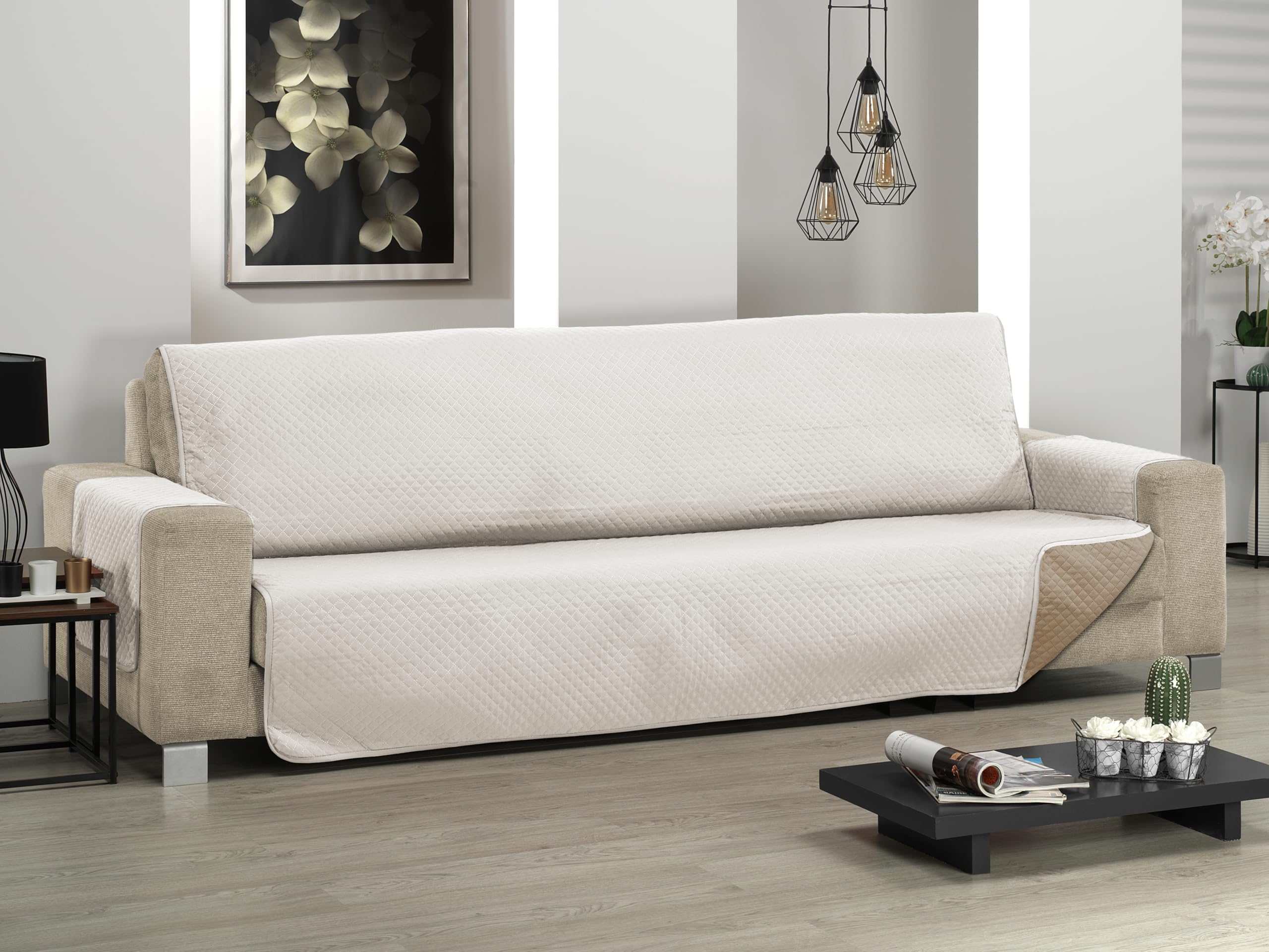 Martina Home Diament 4-osobowa narzuta na sofę XL len/SKÓRA