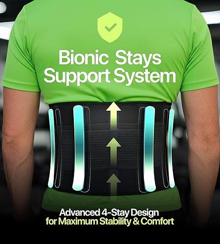 Miniatura 3 de Soporte para el dolor de espalda baja, mujeres y hombres, cinturón elástico de soporte lumbar, hernia de disco y alivio del dolor de espalda baja,