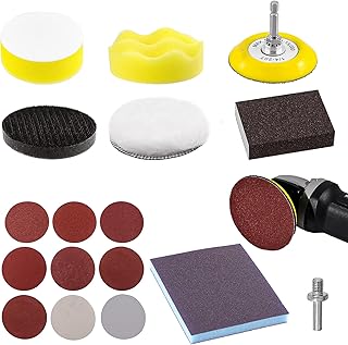 Swpeet 108Pcs 3 Inch Sanding Discs Pad with Sanding Sponge Buffing Blocks, 3 Inch 80-3000 Grit Sanding Discs Pad, Sponge Buffing Pads with 1/8" Shanks for Drill Grinder Rotary Tools