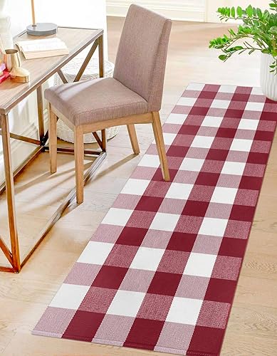 Miniatura 269 de IOHOUZE - Tapete a cuadros estilo búfalo de 5 x 8 pies para interiores y exteriores, lavable, para sala, tapete de bienvenida primavera-verano