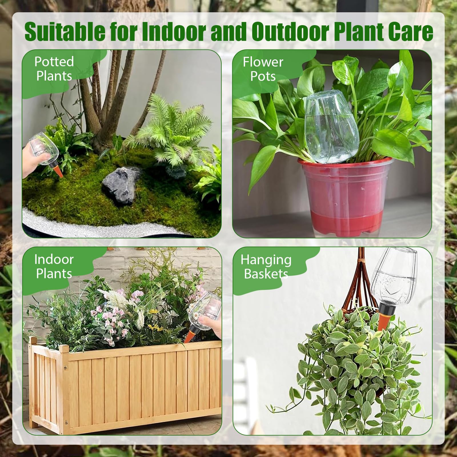 4 Pièces Globes D'arrosage Automatique 350ML, Distributeur Eau Plante Transparent avec Pointes en Terre Cuite Arrosage Plante Interieur pour Jardins et Balcons Parfaits pour Les Vacances