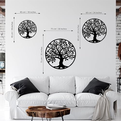Miniatura 6 de Arte de pared de metal, arte de pared perfecto del árbol de la vida, decoración de pared de metal, idea de regalo única para decoración de