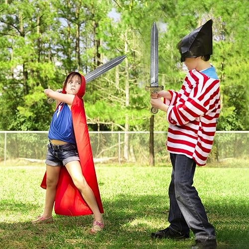 Miniatura 4 de 2 espadas de juguete, espada romana de plástico de 18.9 pulgadas para niños, accesorio de juego de rol, juguete medieval de caballero, cosplay