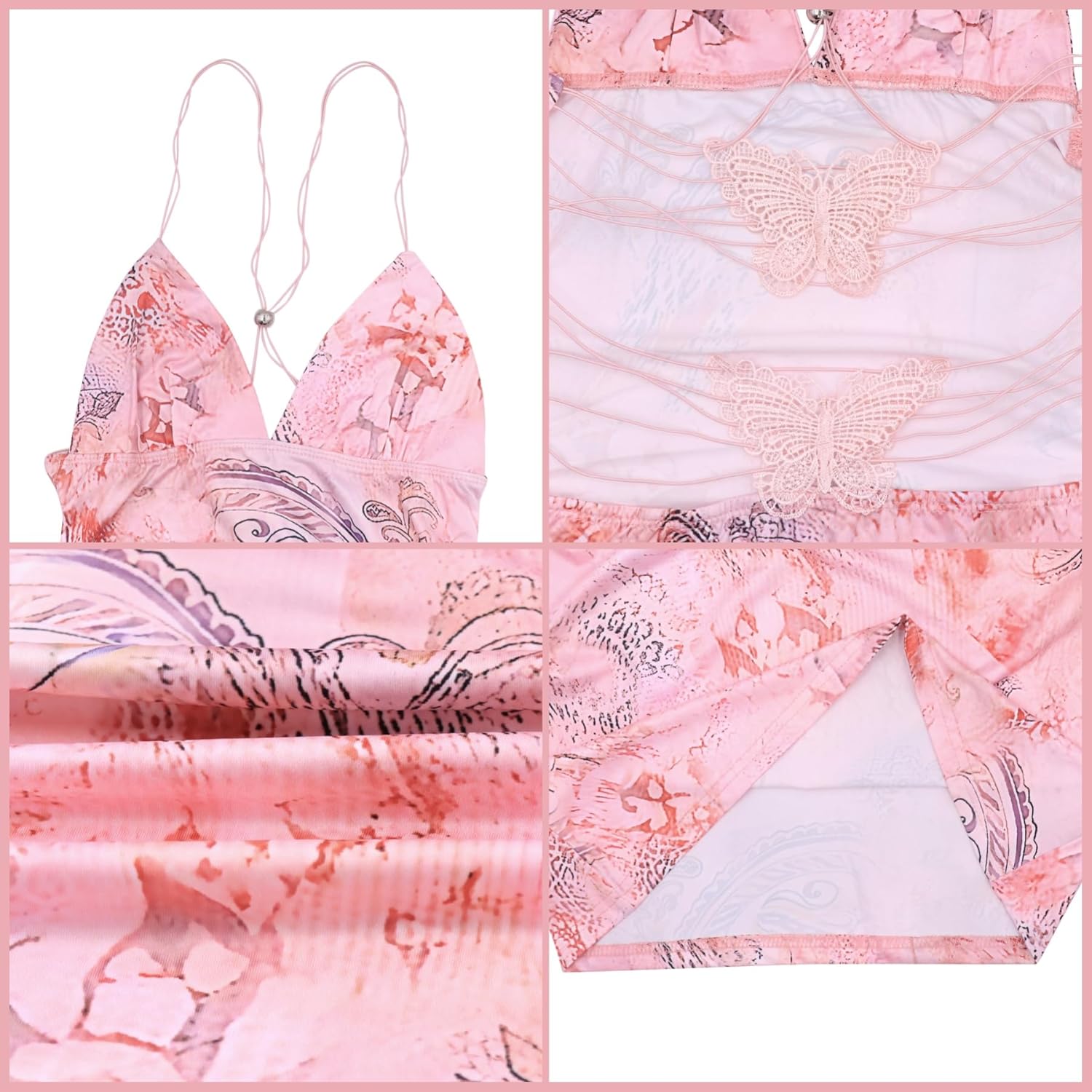 Women's Fairy Butterfly Maxi Dress Sexy Sleeveless Backless Long Dress Bandage String Bodycon Beach Club Party Dress - Image 7