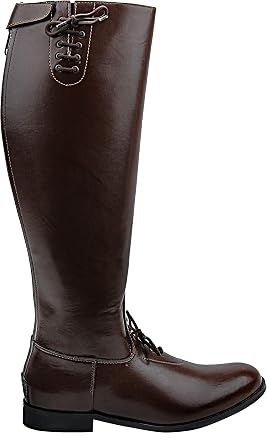 MB-2 Men's Mens Man Motorcycle Police Patrol Leather Tall Knee High Riding Boots - Brown
