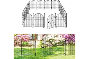 ADAVIN Garden Fence Animal Barrier with Gate-Rustproof Metal Wire Tall Fencing Border...
