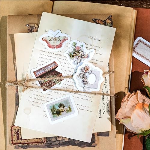 Miniatura 5 de MAFELOE Calcomanías para álbumes de recortes, 2 cajas92 unidades, calcomanías de sellado DIY Deco para álbum, botellas de agua, caja de regalo,