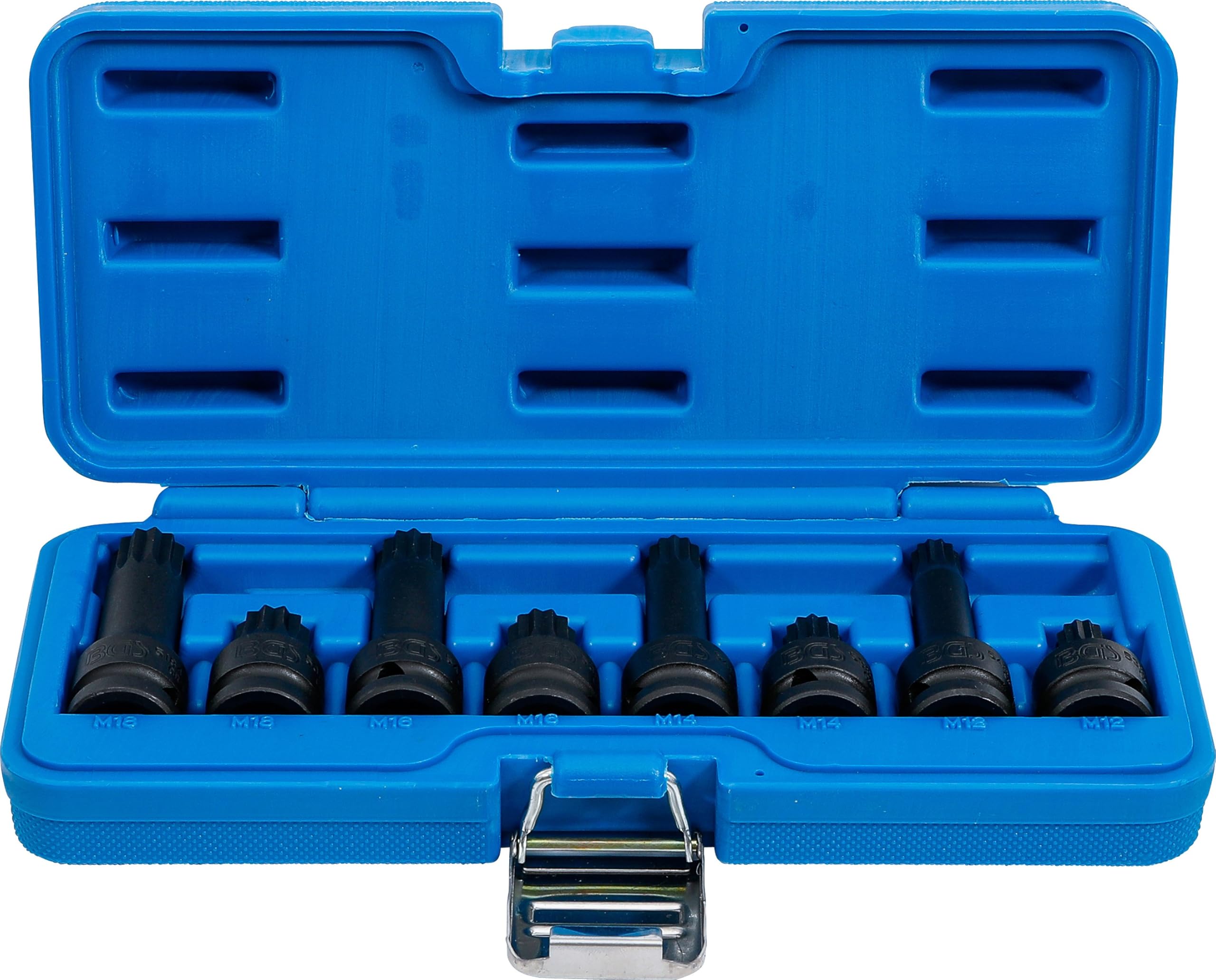 BGS 5381 | Impact Bit Socket Set | 12.5 mm (1/2") Drive | Spline (for XZN) M12 - M18 | 8 pcs.