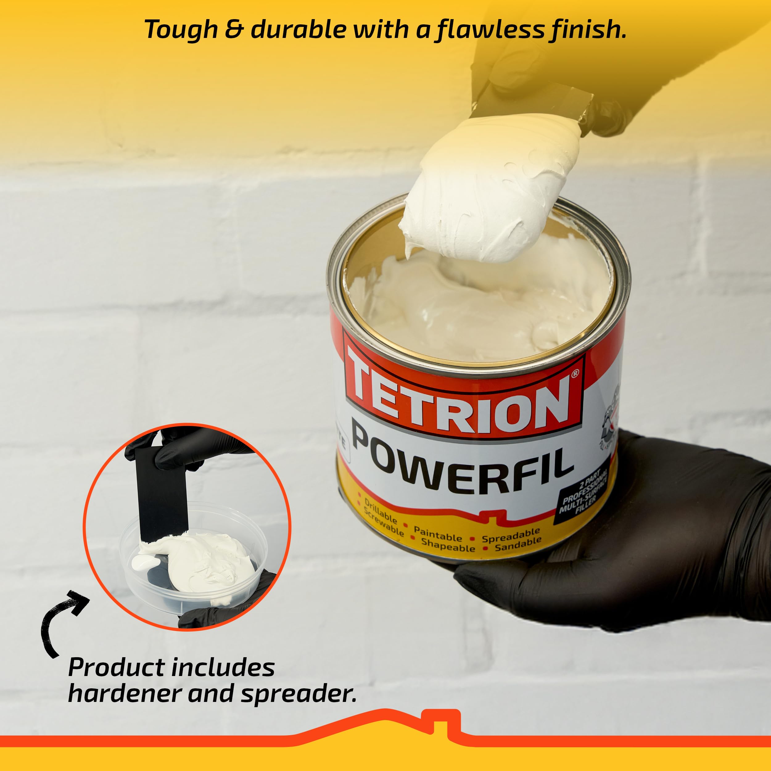 TETROSYL LTD Tetrion Powerfil 2K Strong Filler Rapid Cure 600 ml TKK600