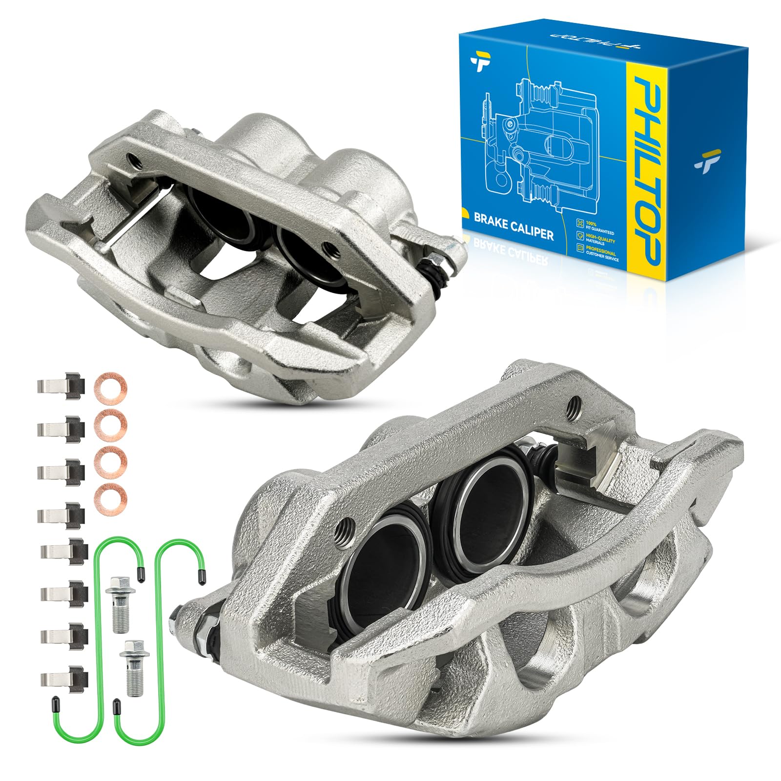 PHILTOP Front Brake Calipers for Dodge Ram 1500, Dakota &amp; Mitsubishi Raider