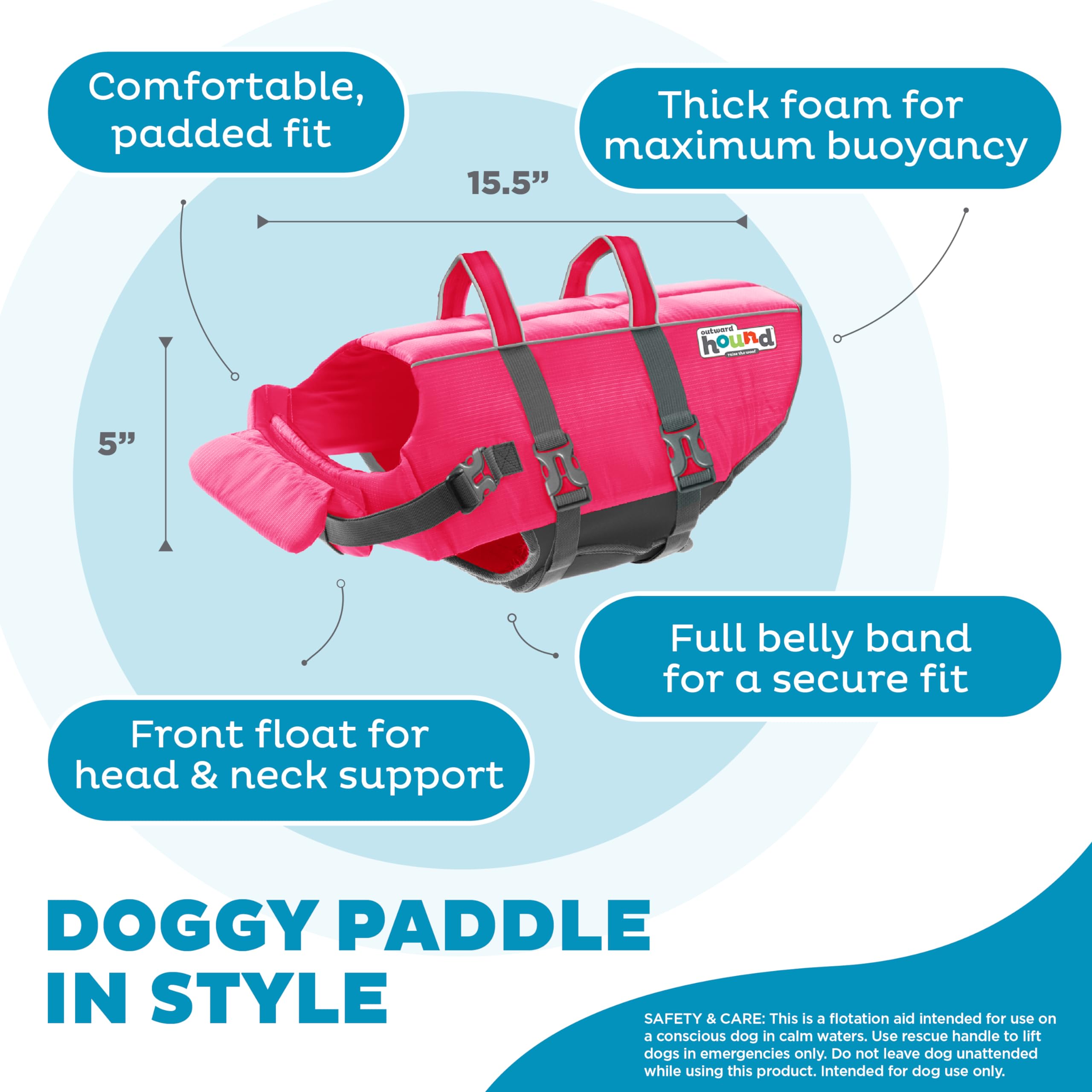 Outward Hound Granby Splash - Chaleco Salvavidas para Perros, Talla M