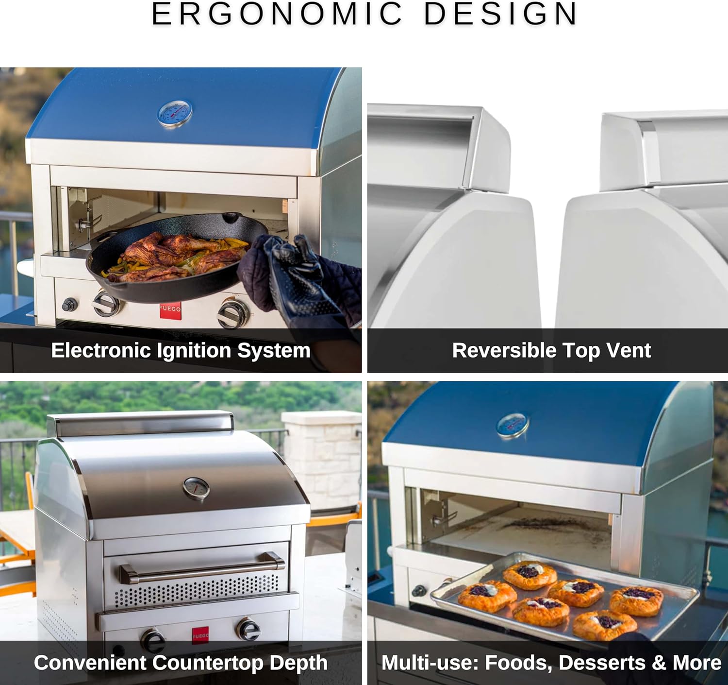 Stainless Steel 16-Inch Outdoor Gas Pizza Oven
