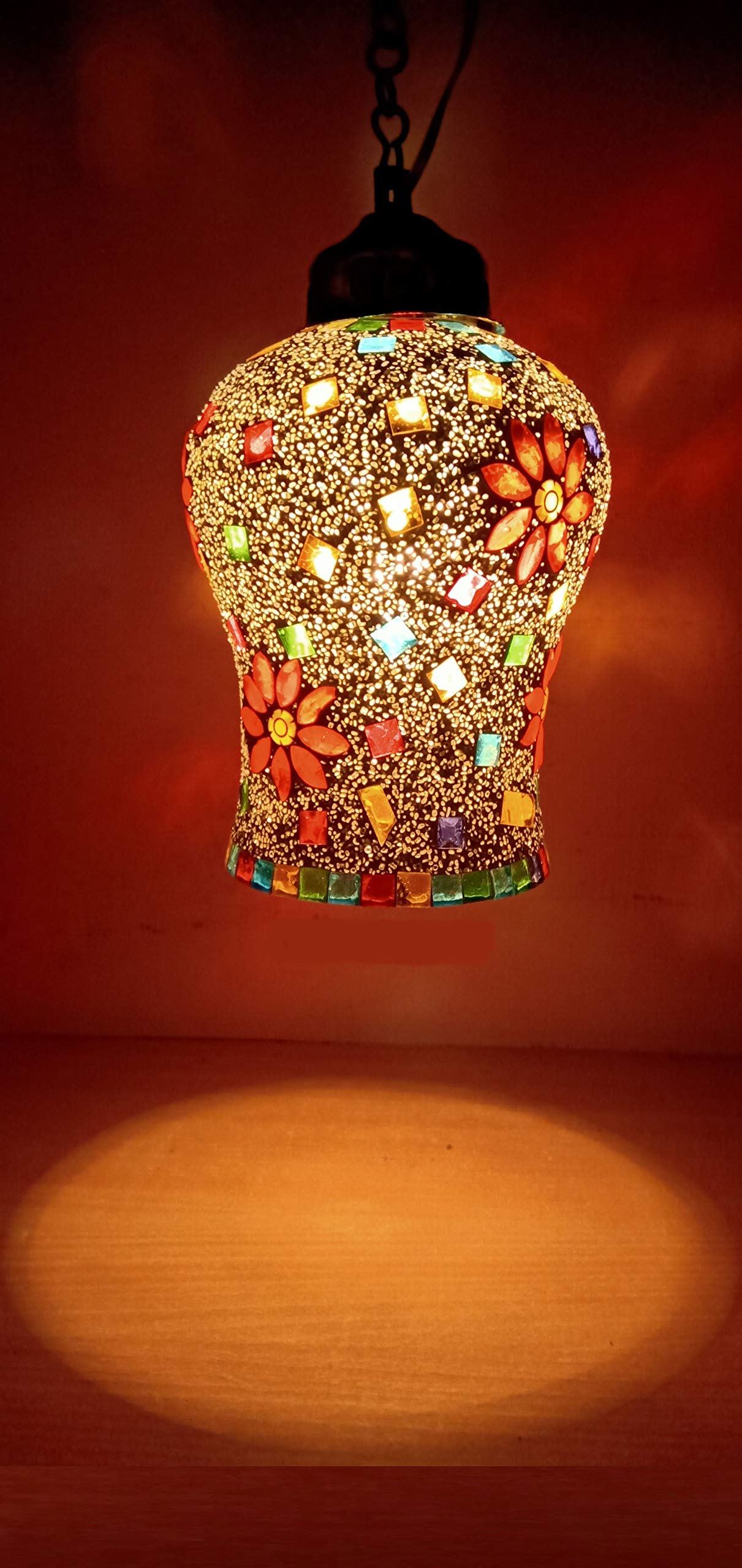 FLOSTON Glass Decorated Hanging Light (38 x 18 x 27 cm, Multicolor, Bulb not Included) (B07VP69N2H) Amazon Price History, Amazon Price Tracker