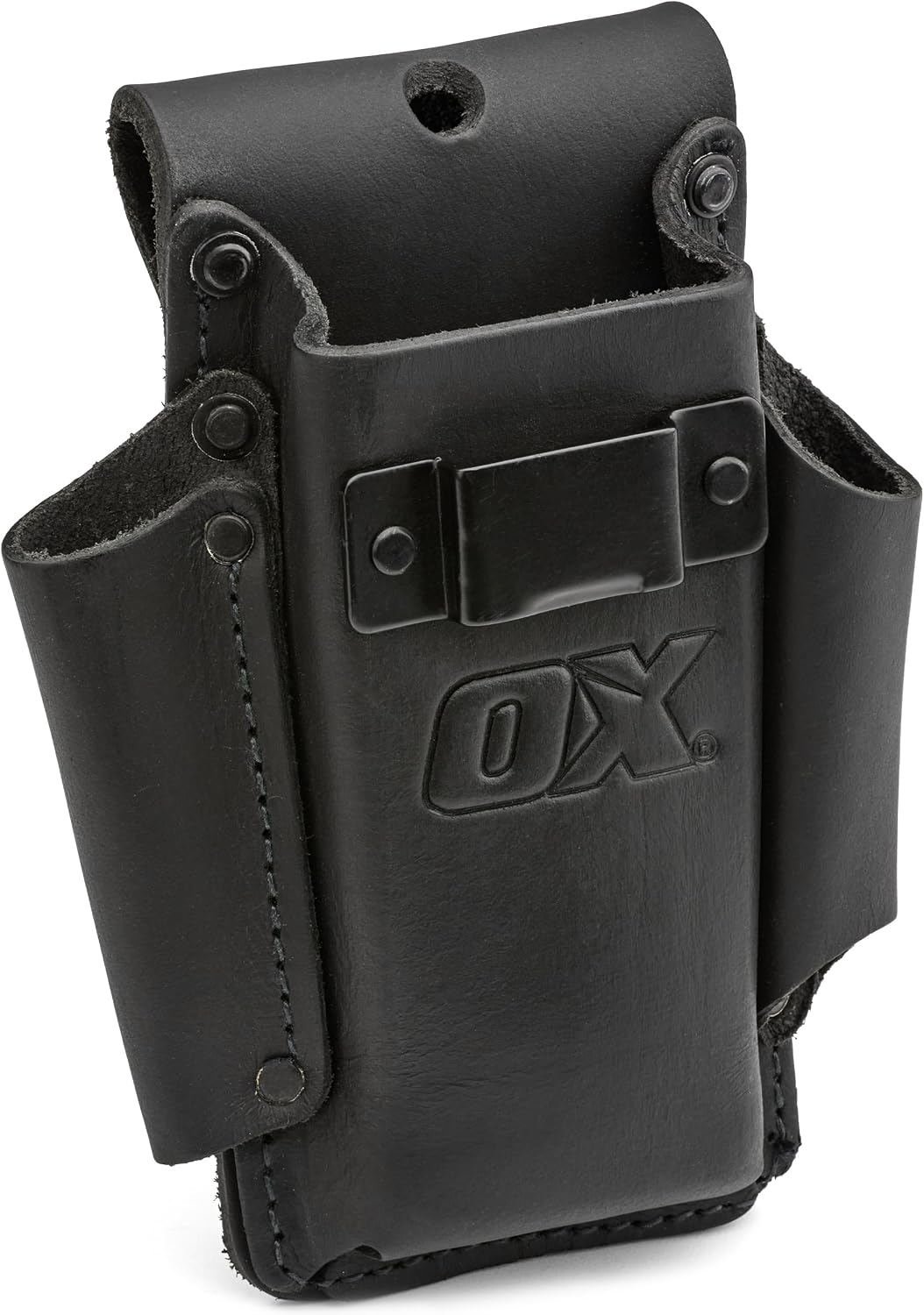 OX Tools Ultimate Leather & Nylon Compact Tape Measure Knife Pencil Holder, Everyday Carry Top Grain Leather & Kevlar Reinforcements
