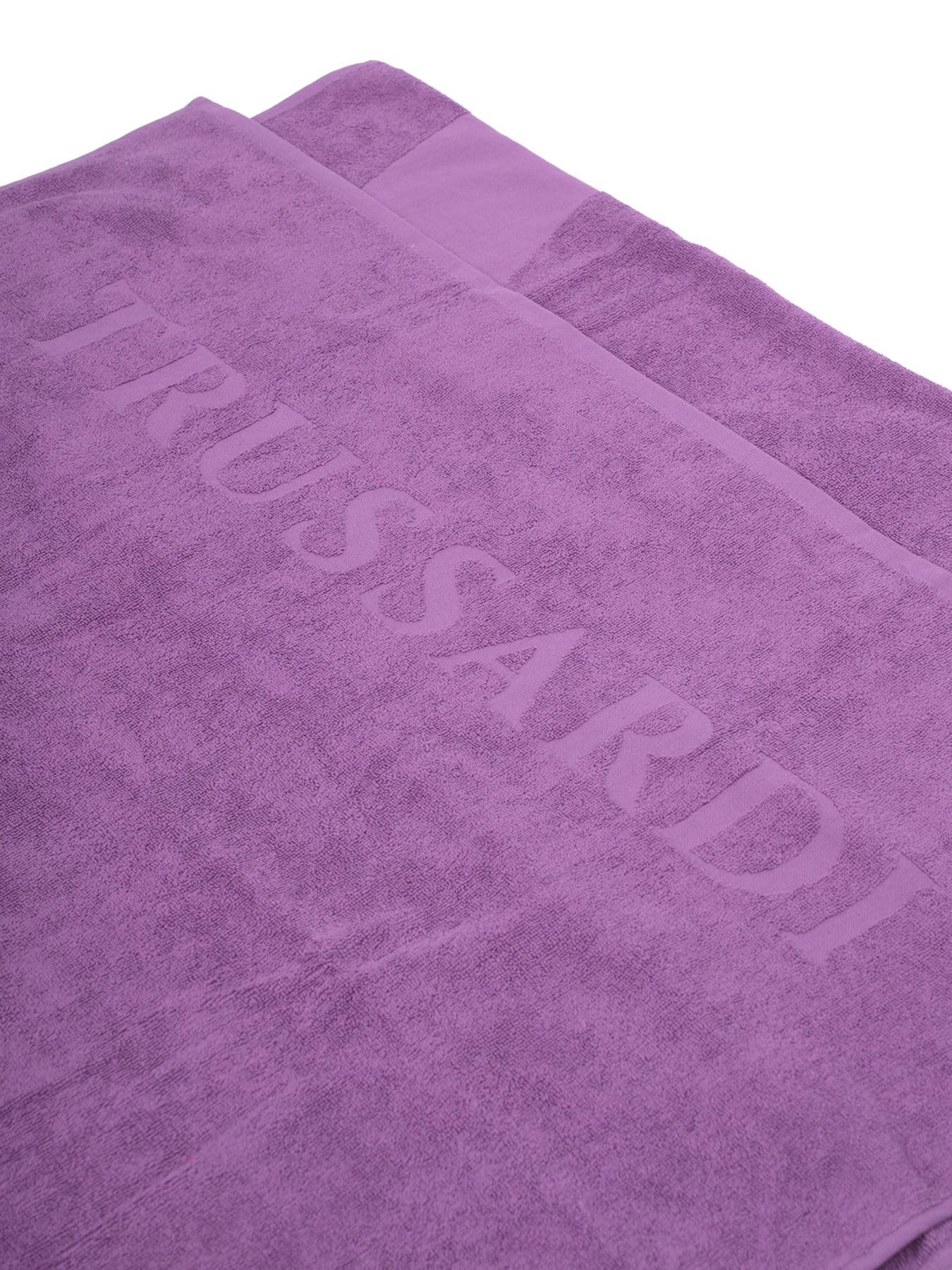 Telo Mare/ Piscina Trussardi In Cotone Spugna - Dimensioni 170 X 90 Cm, Colore Viola (Purple), Tessuto Logato