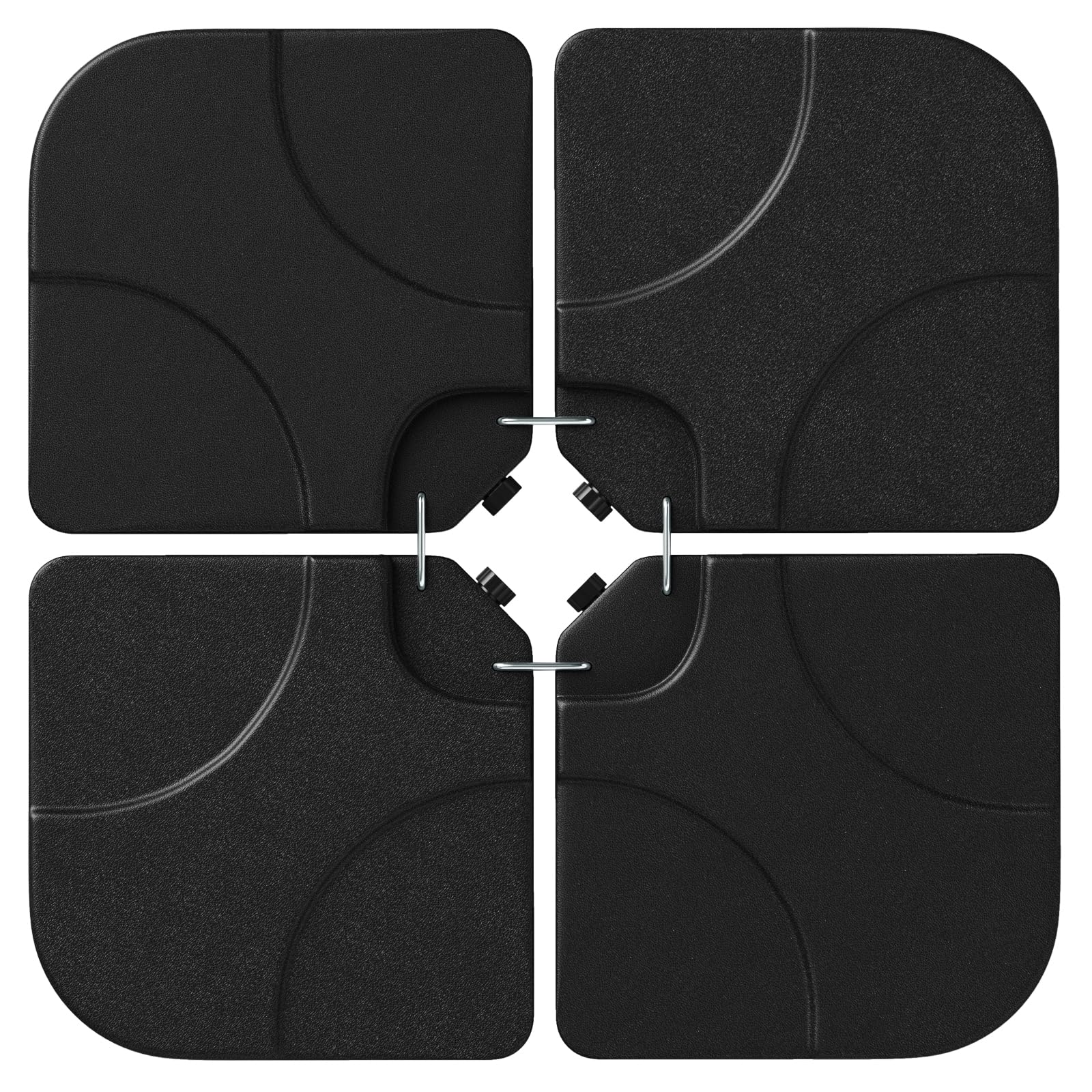 Giantex 212 lbs Fillable Offset Patio Umbrella Base, 4PCS Cantilever Umbrella Stand Water Sand Filled, 4 Pin Connectors, Weighted Outdoor Market Umbrella Pole Holder for Poolside Garden Yard (Black)