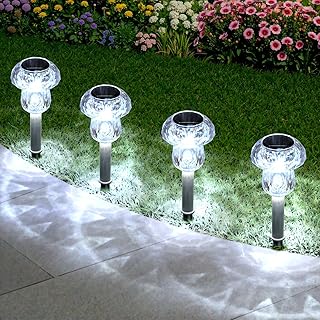 Mancra Solar Lights Outdoor Waterproof, 16 Pack Mushroom Solar Pathway Lights Dusk to Dawn Solar Landscape Lights for Yard, Walkway, Garden Decor, Cool White