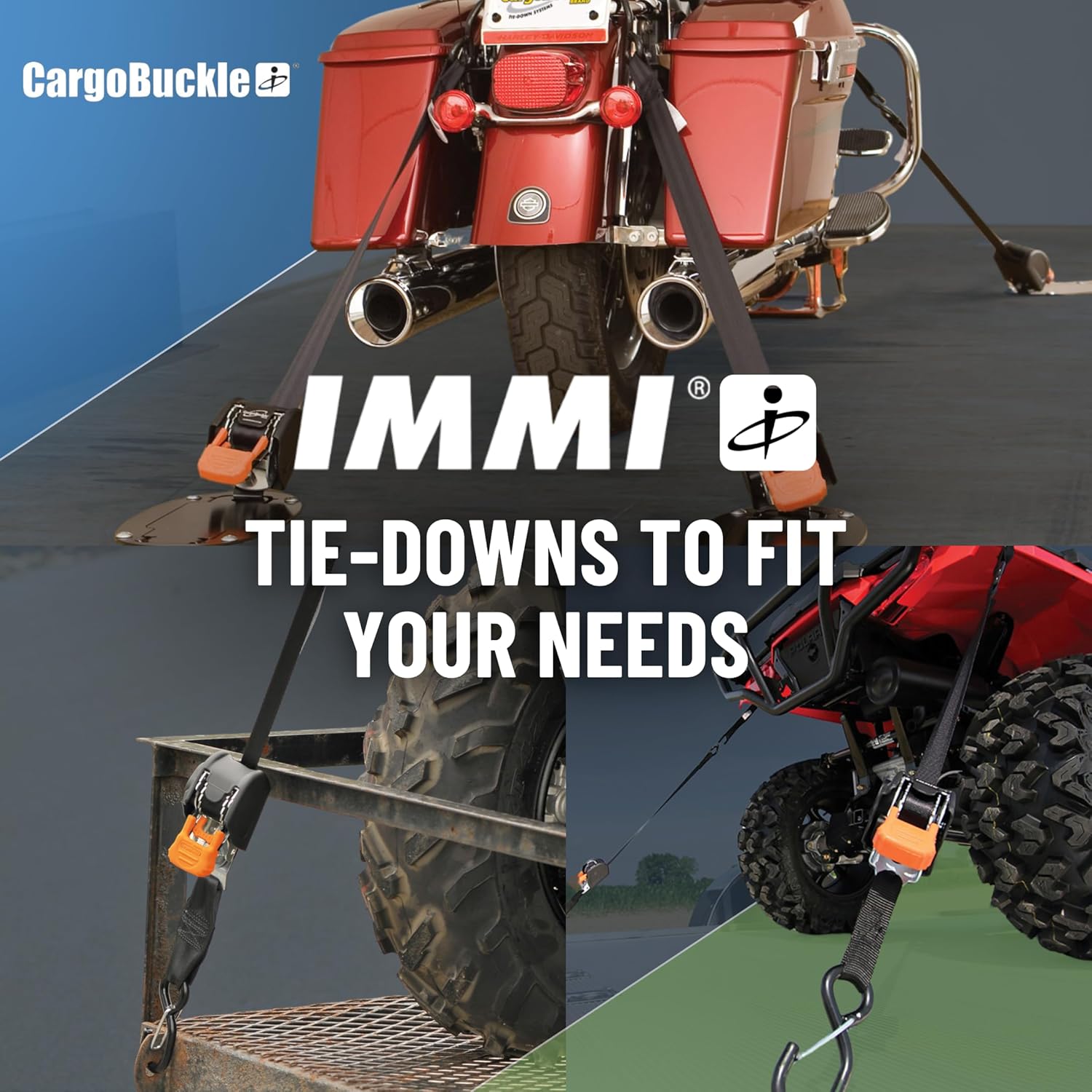 CargoBuckle Mini G3 Retractable Ratchet Straps, 1400 lbs Break Strength, 1-Inch Width X 6 ft Reach, Self Retracting Ratchet Straps for Trailers, Toy Haulers, ATVs, and Motorcycles - 2 Pack - Image 7