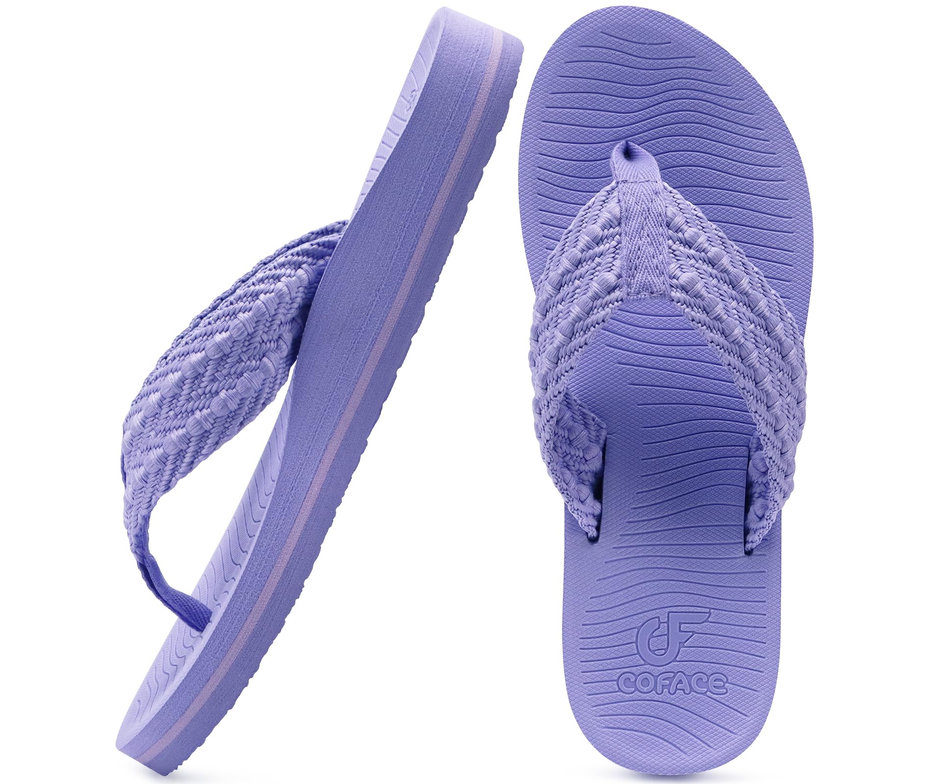 COFACE Womens Orthopedic Flip Flops Comfortable Orthotic Sandals Cushion Recovery Plantar Fasciitis Walking Slip On Ladies Flip Flops for Woman Size 5