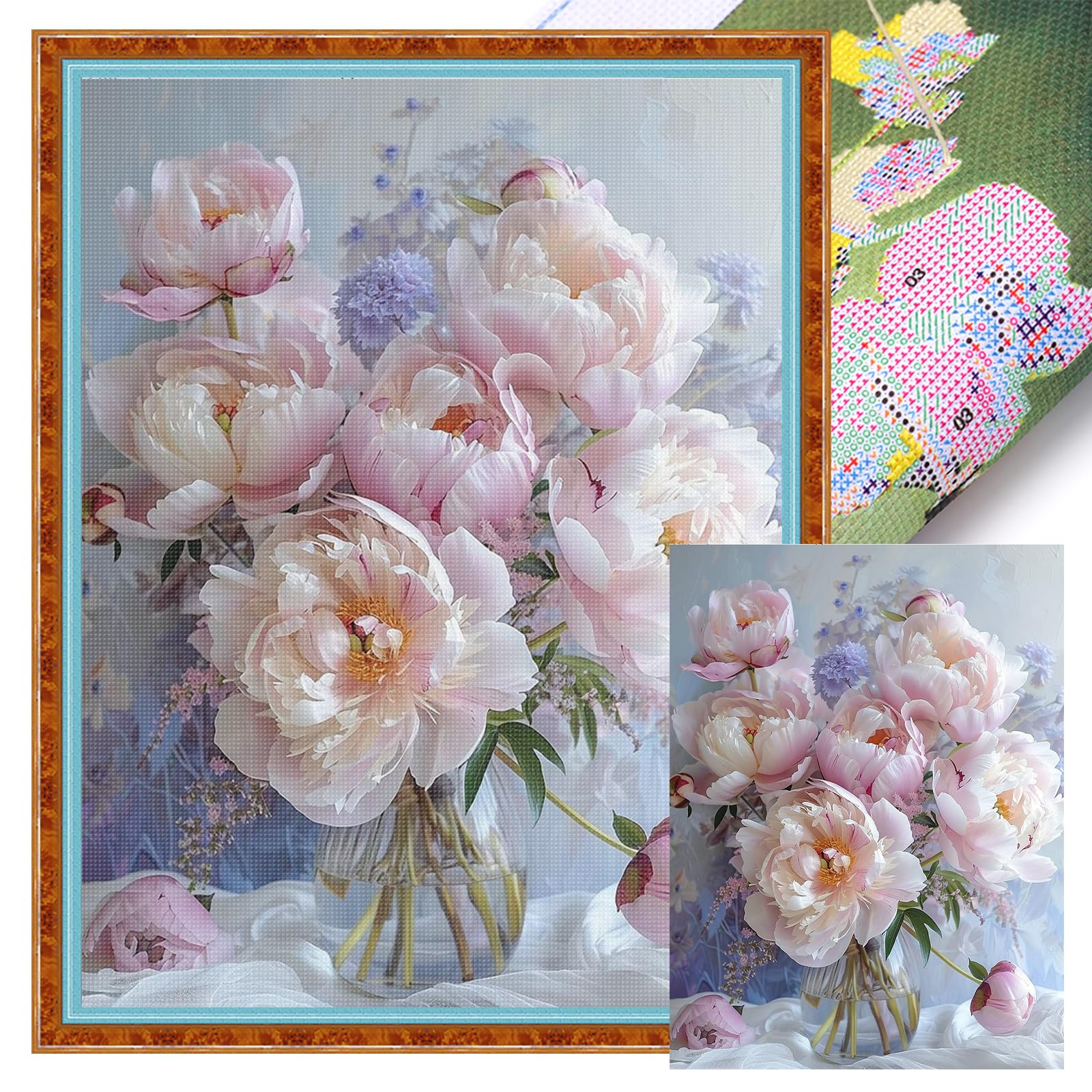 Poetrydraw 11Ctacc-11700__C__40x53 Vase Full 11Ct Diy Stamped Cross Stitch Kits 40X53cm For Beginners Home Decor (11Ctacc-11700 C 40X53)