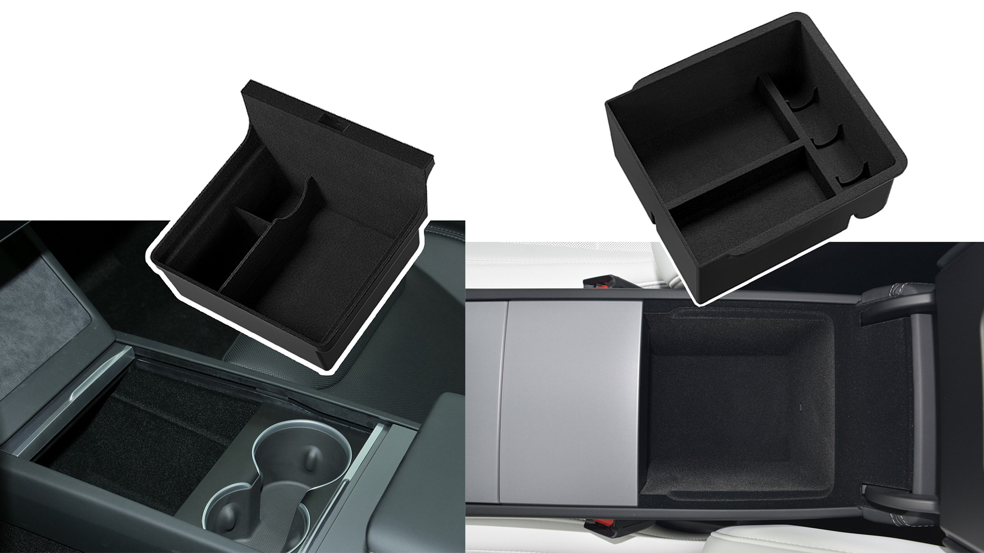 2 Pezzi Organizer Console Tesla Model 3 Highland 2024-2025 E Model Y Juniper - Interno Floccato - Foto 10