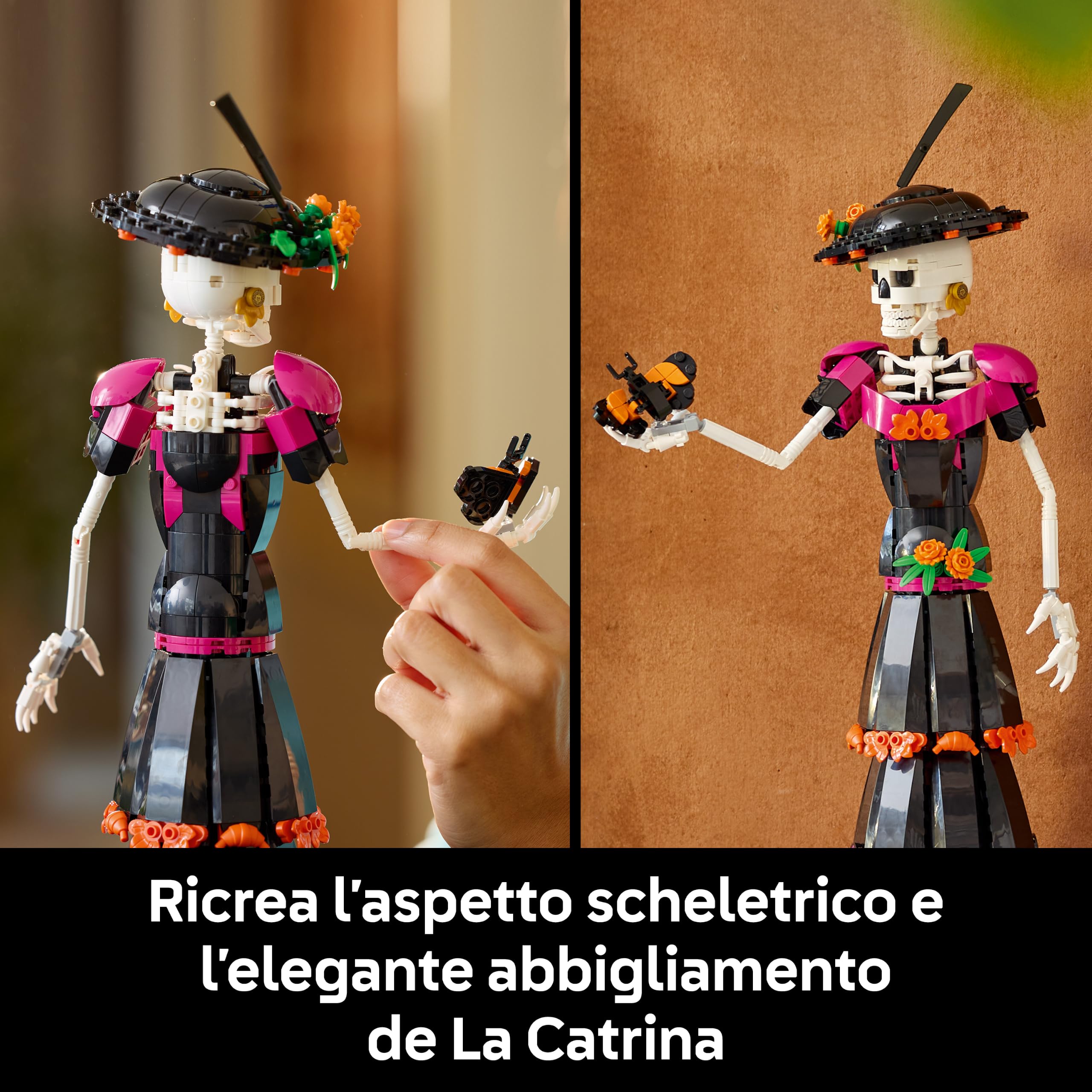 LEGO Ideas La Catrina - Kit di Modellismo per Adulti con Action Figura di Scheletro, Fiori Finti e Farfalle Monarca - Decorazione per la Casa per il Día de los Muertos - Idea Regalo Fai da Te - 21372