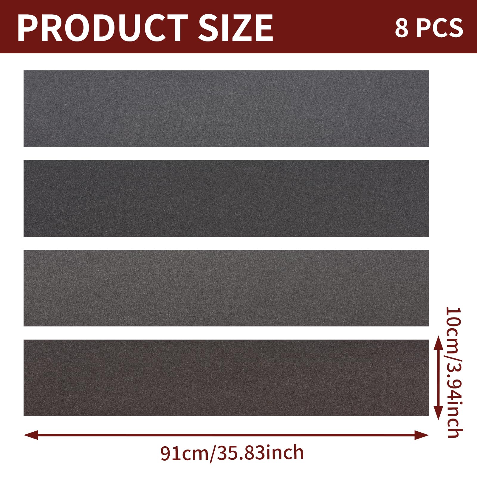 8 strisce abrasive, 100 x 915 mm, grana 400/600/800/1000, ultra impermeabili, per levigare, limare, affilare (8)