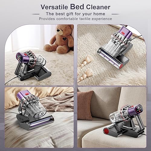Miniatura 7 de Dufuls Aspiradora de cama, aspiradora de colchón con UV y ultrasonido, tecnología de alta calefacción, sensor de polvo inteligente, aspiradora de