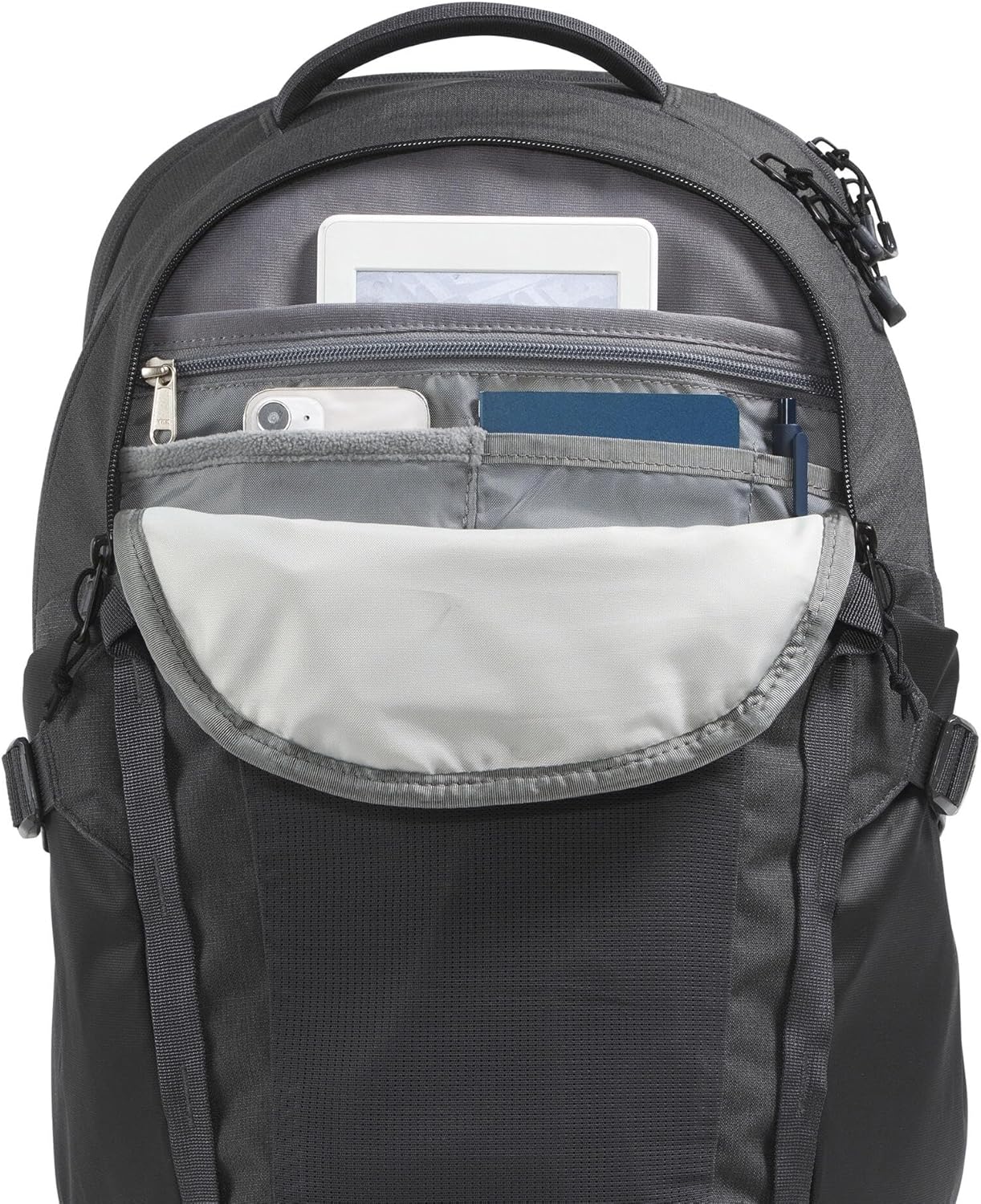 The North Face Recon Everyday Laptop Backpack - Daypack, Water Repellent, 16" Laptop Sleeve, 2 Water Bottle Pockets, Asphalt Grey Light Heather/TNF Black-NPF, One Size - Image 6