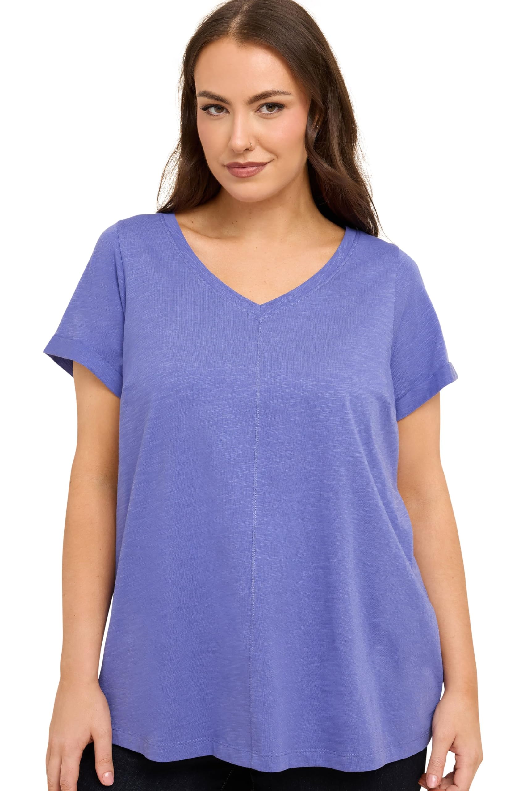 Evans Women's Blue Plus Premium Cotton Tshirt Size 18
