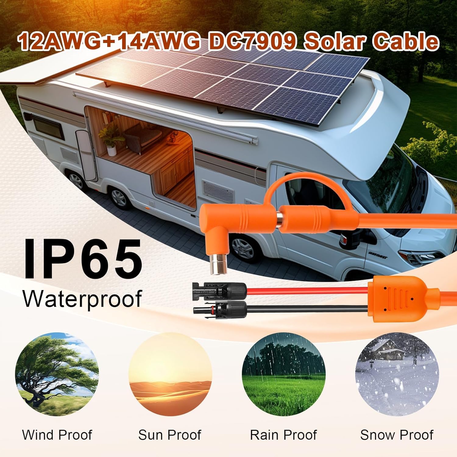 MOOKEERF Cavo di prolunga per ricarica da solare a CC da 8 mm, 9 m, 12 AWG+14 AWG, con connettore per pannello solare a DC7909/8020, compatibile con Anker, GZ Yeti, BLUETT, Jackery Power Station