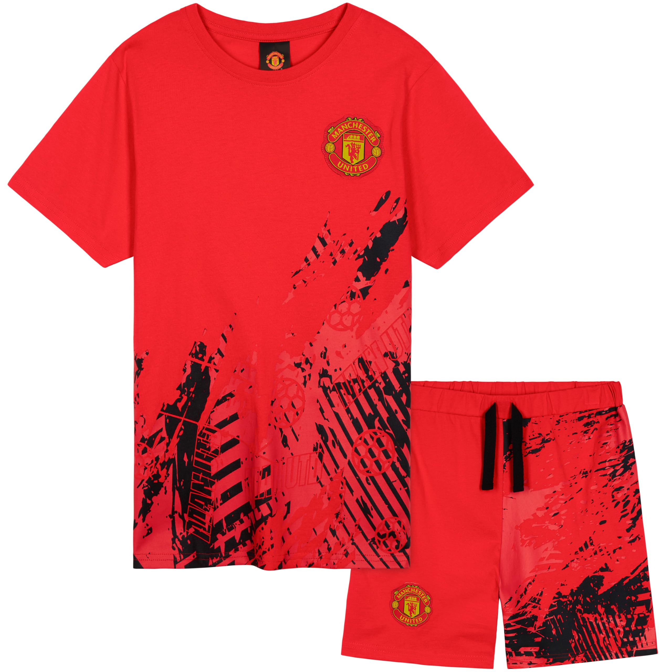 Get Trend Manchester United F.C. Pyjamas Boys Short Football PJs Breathable Nightwear Loungewear Jammies Boys Gifts (9-10 Years, Red Man United)