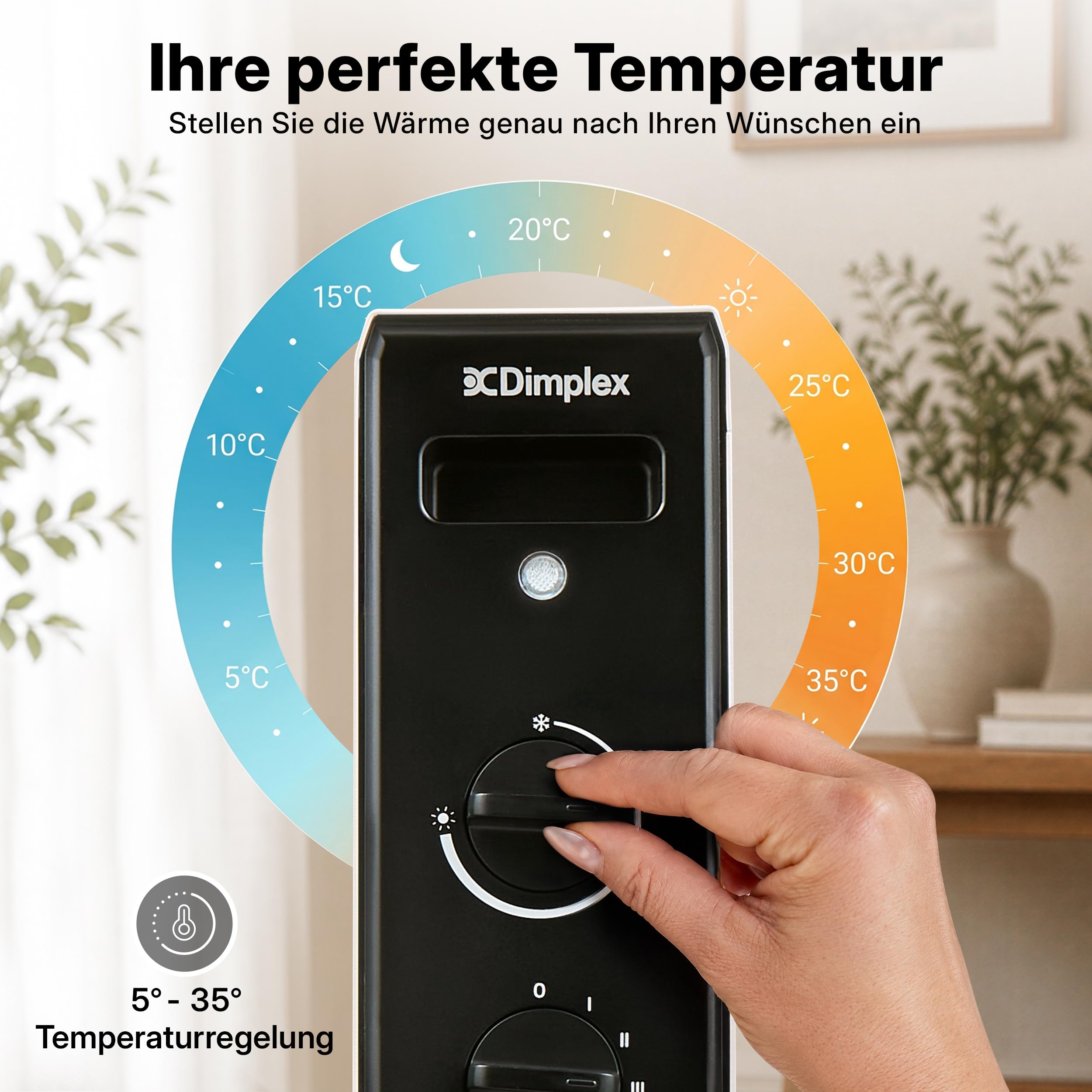 Dimplex HeatLite Konvektor 2000 W, Elektroheizkörper mit Thermostat, Weiß