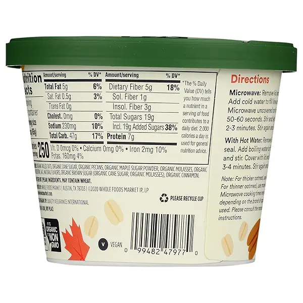 Organic Instant Oatmeal, Maple & Brown Sugar Pecan, 2.3 Ounce 2