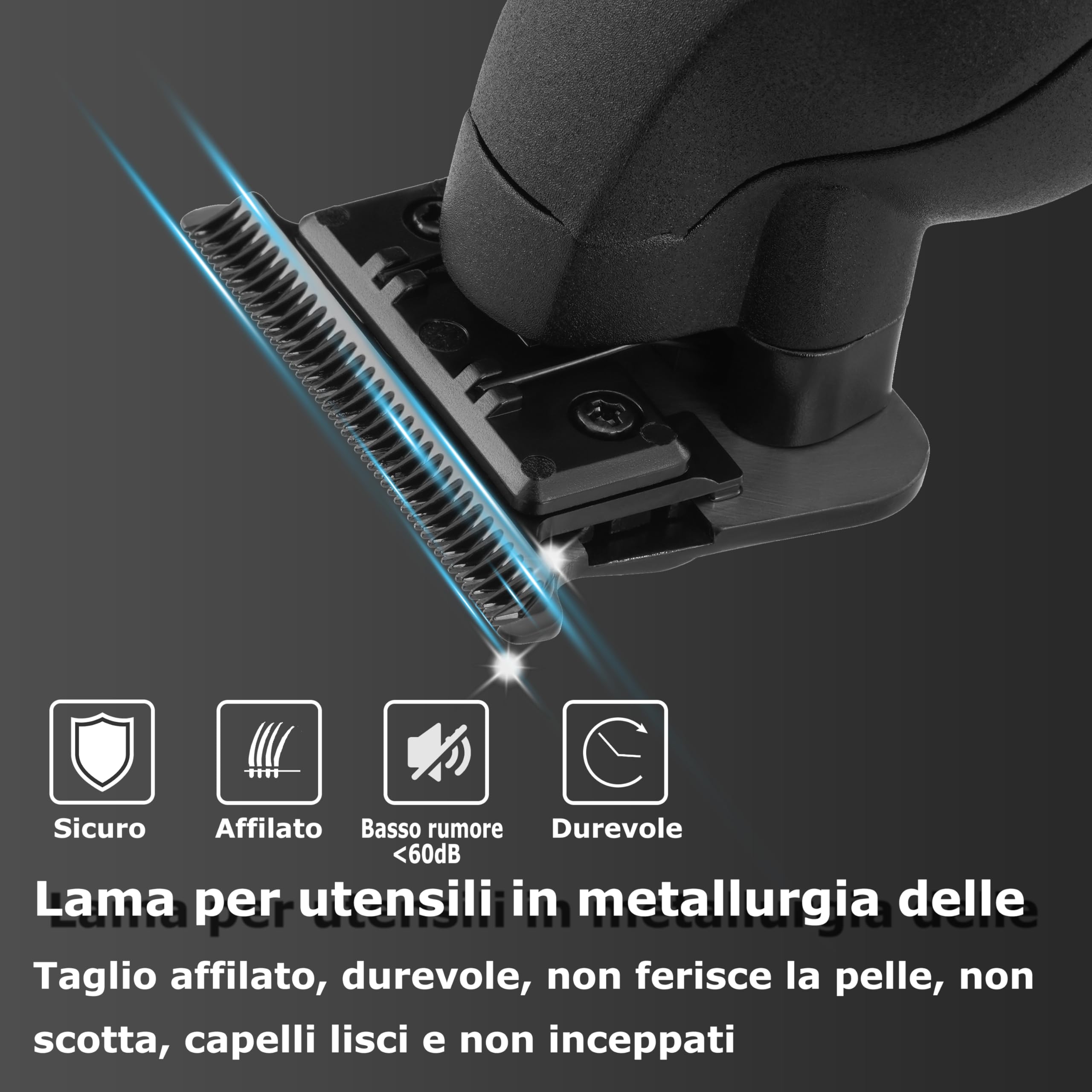 KEMEI 2293 - Tagliacapelli professionale per barbiere con lama a T, ricaricabile senza fili