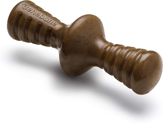 Benebone Zaggler Durable Rolling Dog Chew Toy for Aggressive Chewers, Real Bacon, Medium, Made in the USA