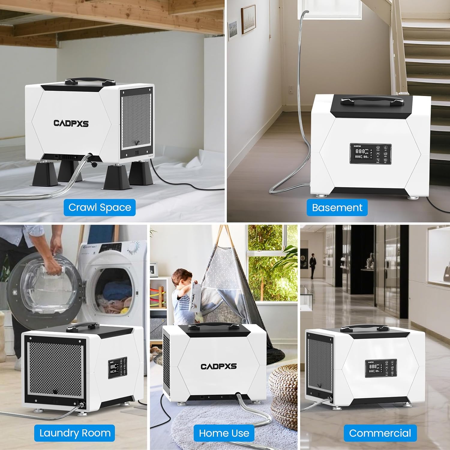 CADPXS Dehumidifier with a cleanable filter being removed