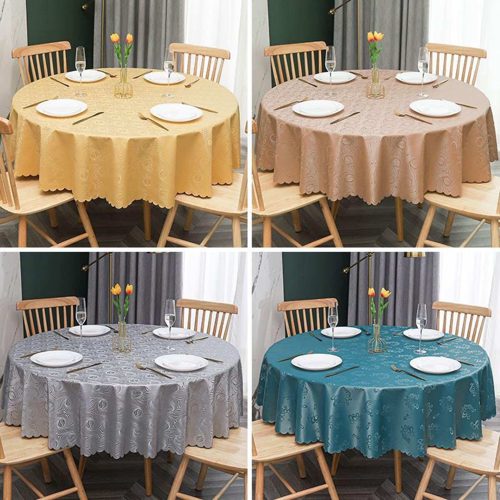 Tischdecke Tischtuch Pflegeleichte Tischwäsche Anti Hot Scratch Tischläufer Eckig Viele Größe Farbe Wählbar B Grau Kreisdurchmesser 140cm